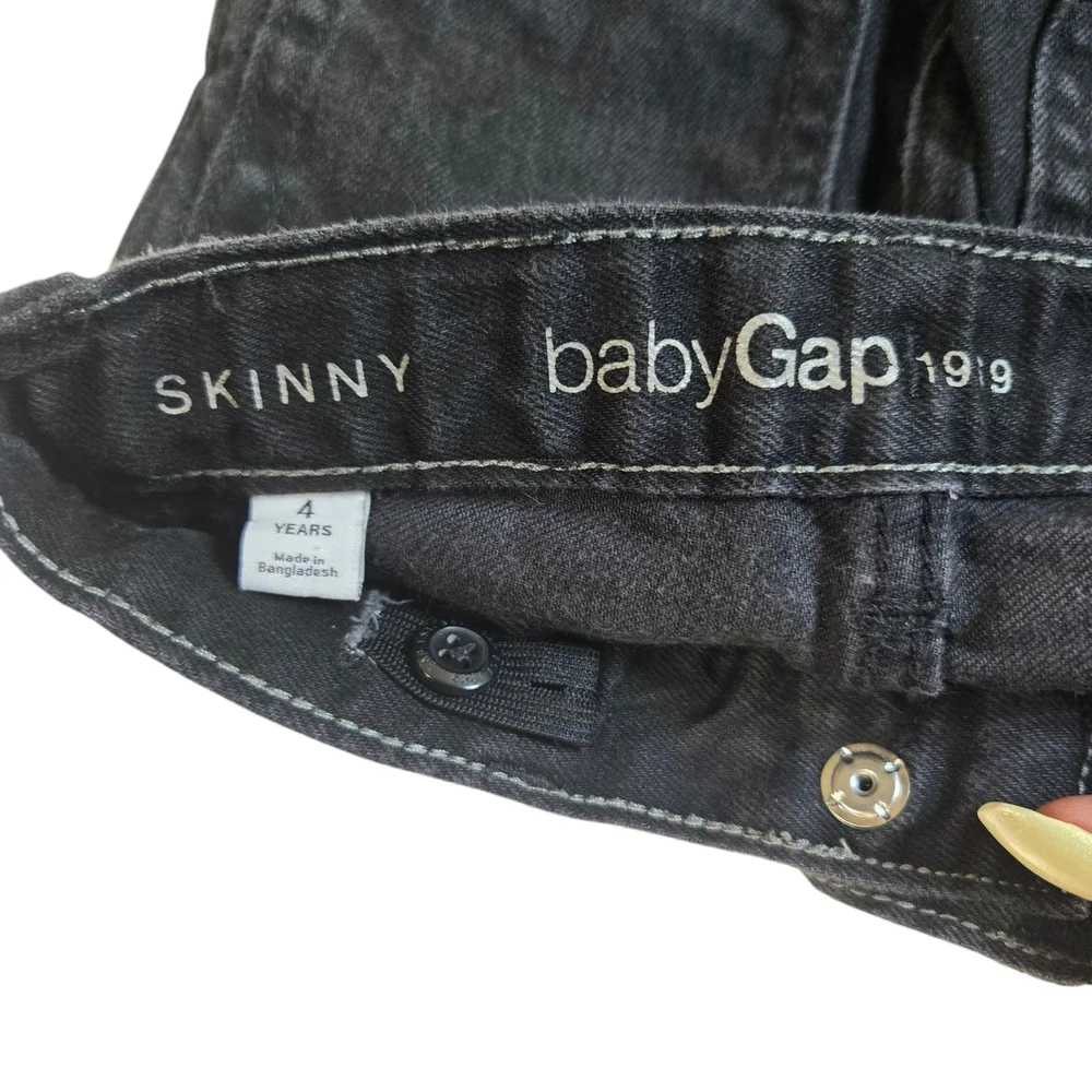 Baby Gap Skinny Fit Stylish Black Denim Jeans Sz 4yrs